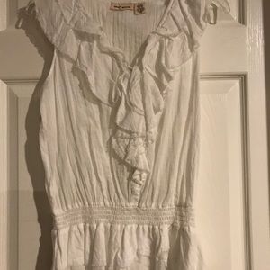 DKNY Cotton v neck top. XS. Elastic Waist